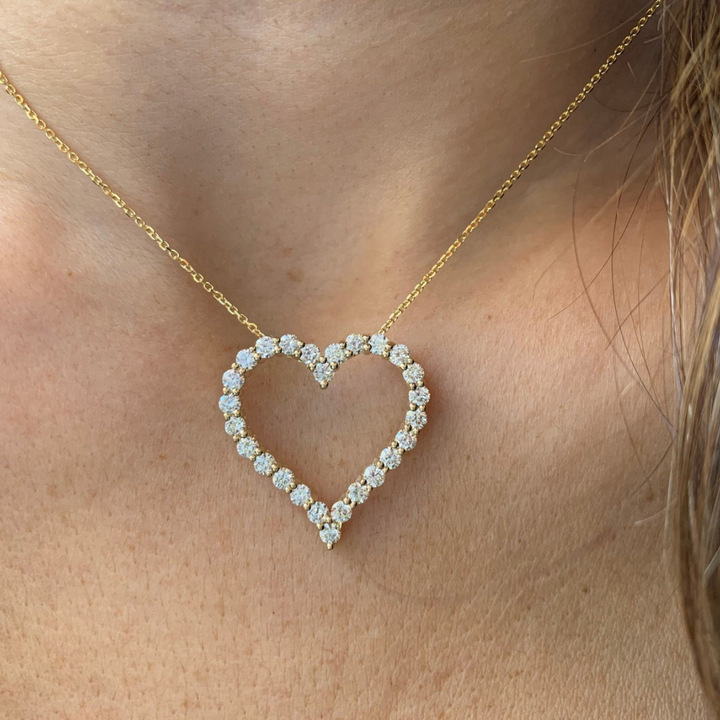 Moissanite 0.90 CT Round Diamond Heart Design Necklace