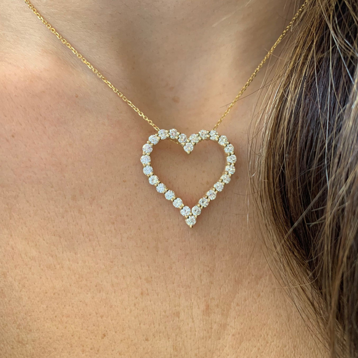 Moissanite 0.90 CT Round Diamond Heart Design Necklace