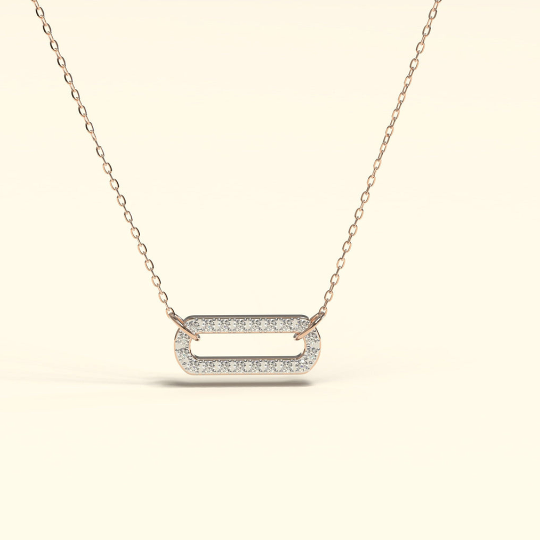 Moissanite 0.50 CT Round Diamond Brutalist Necklace