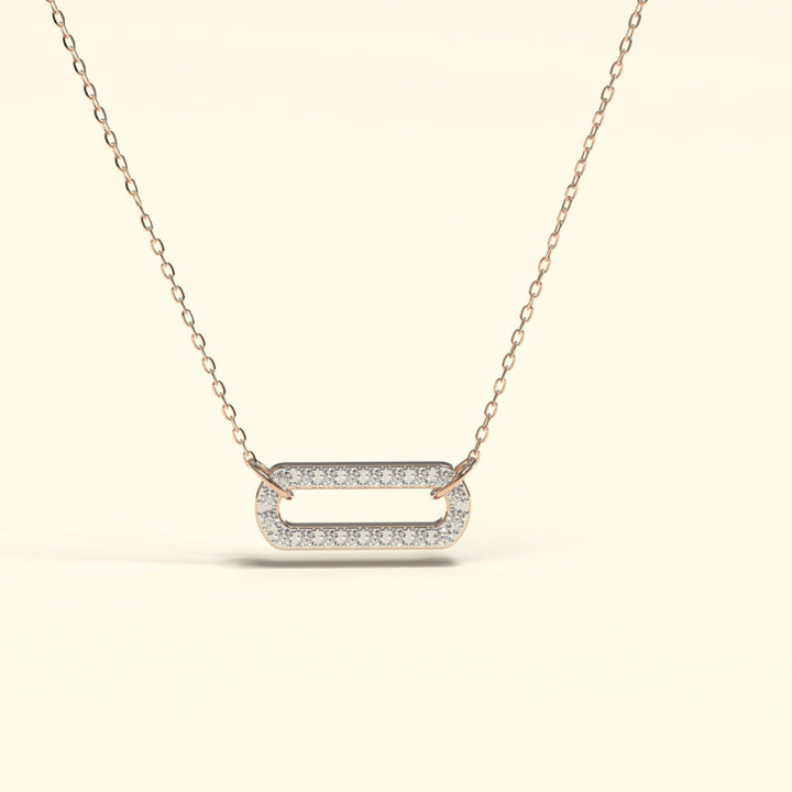 Moissanite 0.50 CT Round Diamond Brutalist Necklace