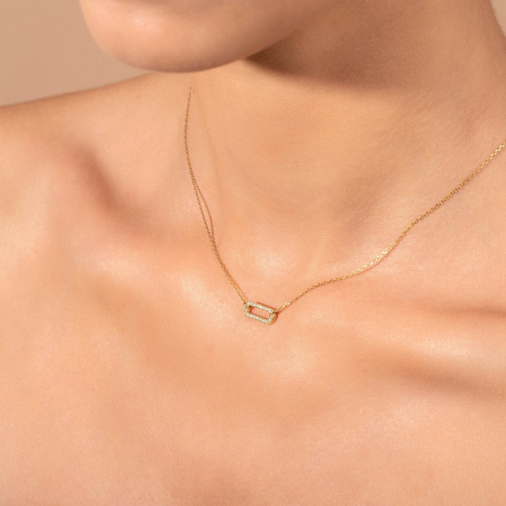 Moissanite 0.50 CT Round Diamond Brutalist Necklace