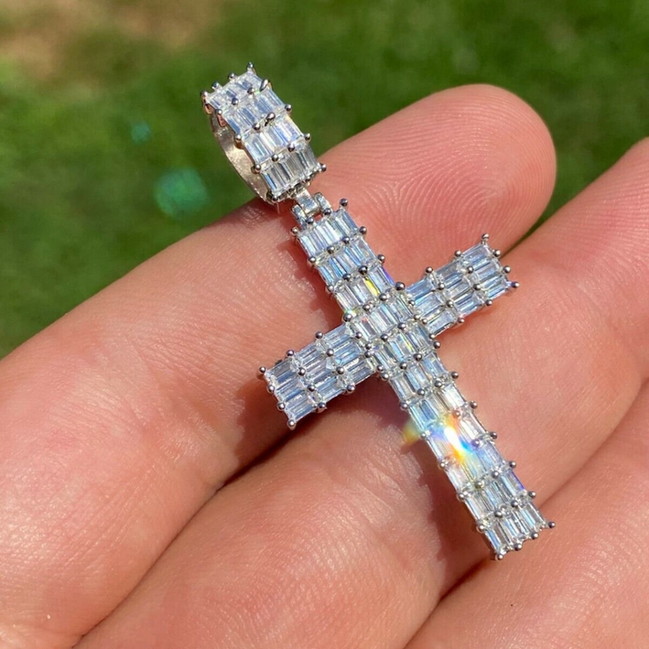 Moissanite 9.43 CT Baguette Diamond Art Deco Pendant