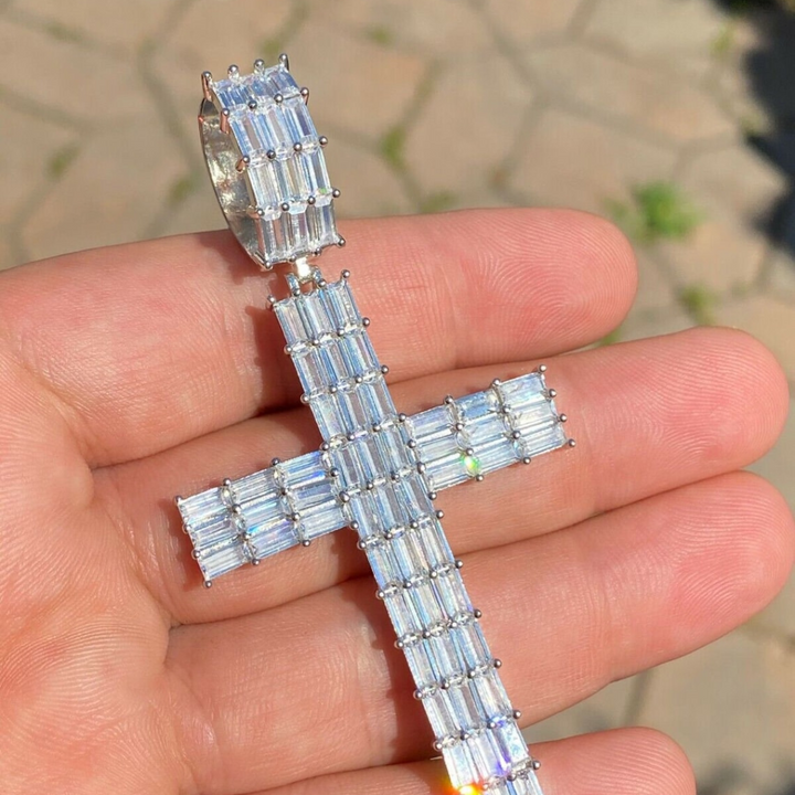 Moissanite 9.43 CT Baguette Diamond Art Deco Pendant