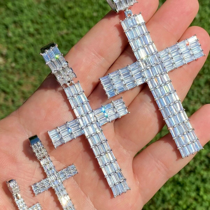 Moissanite 9.43 CT Baguette Diamond Art Deco Pendant