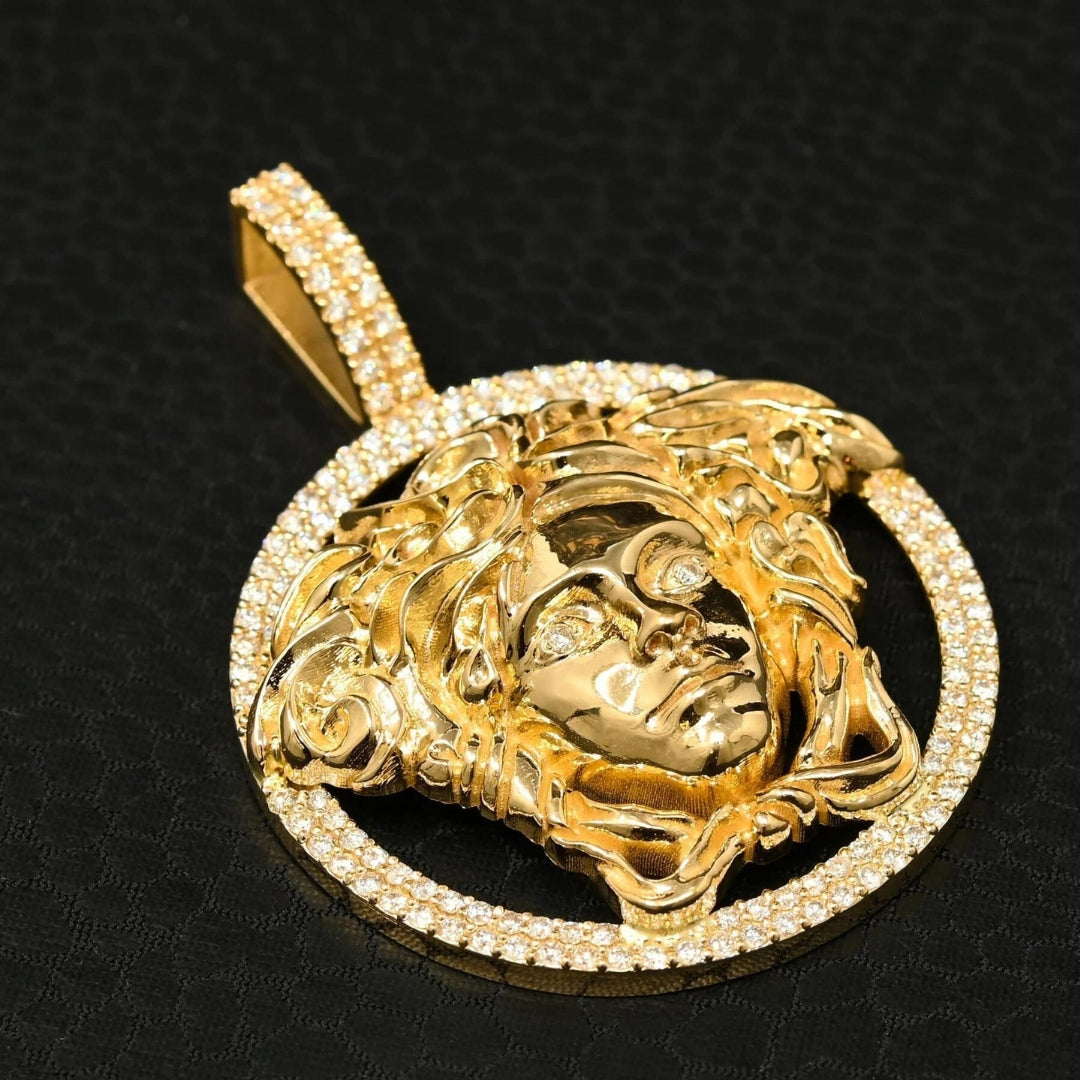 Moissanite 27.00 CT Round Diamond Mid-Century Pendant