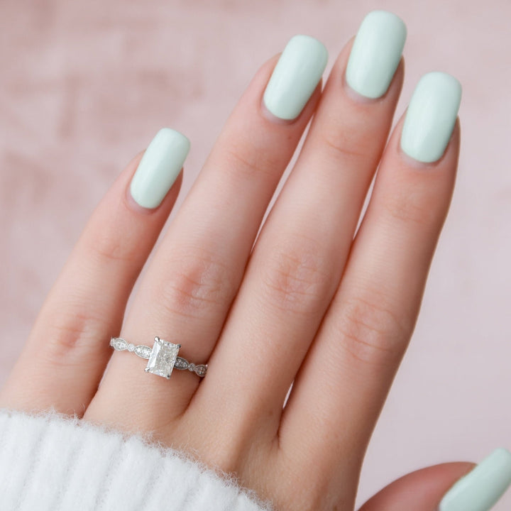 Moissanite 2.45 CT Radiant Cut Minimalist Unique Handmade Ring