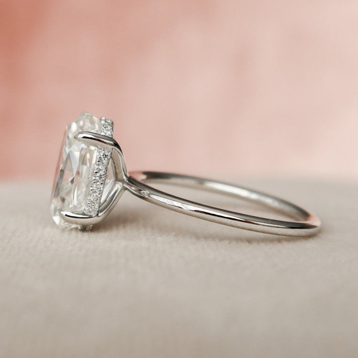 Moissanite 3.50 CT Oval Cut Diamond Art Deco Engagement Ring