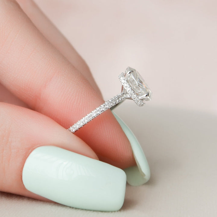 Moissanite 2.50 CT Oval Diamond Avant Garde Engagement Ring