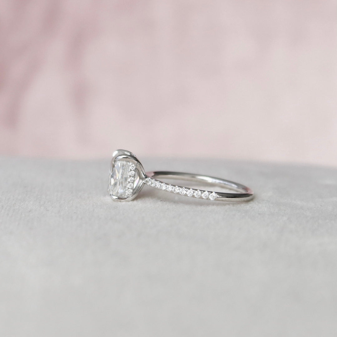 Moissanite 2.00 CT Cushion Diamond Art Nouveau Wedding Ring