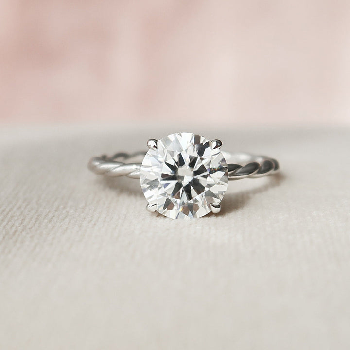 Moissanite 2.26 CT Round Cut Diamond Victorian Handmade Ring