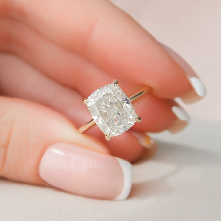 Moissanite 3.27 CT Cushion Cut Diamond Boho & Hippie Wedding Ring