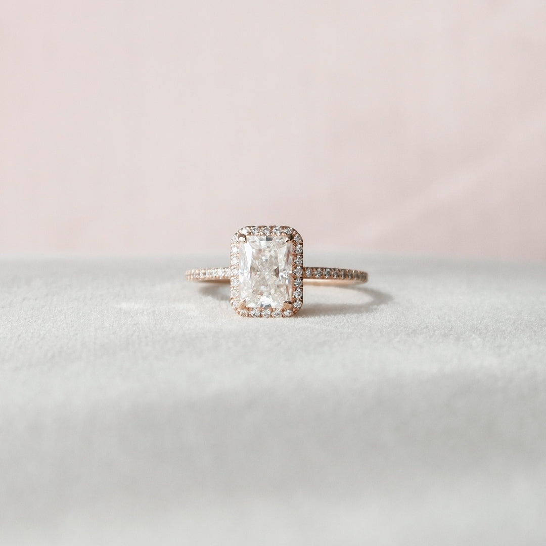 Moissanite 2.47 CT Radiant Cut Diamond Gothic Engagement Ring