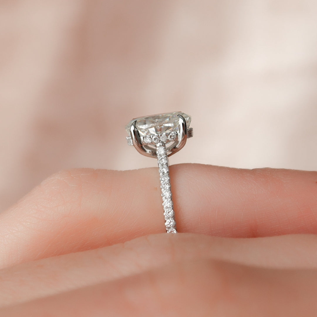 Moissanite 2.37 CT Oval Cut Diamond Gothic Handmade Ring