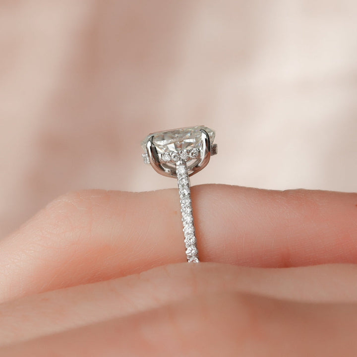 Moissanite 2.37 CT Oval Cut Diamond Gothic Handmade Ring
