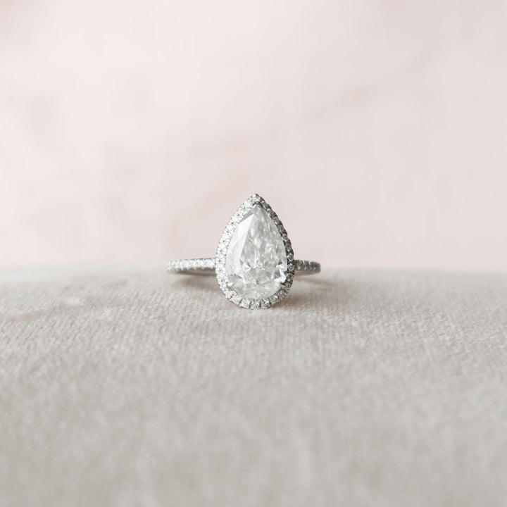 Moissanite 2.70 CT Pear Cut Diamond Art Deco Handmade Ring