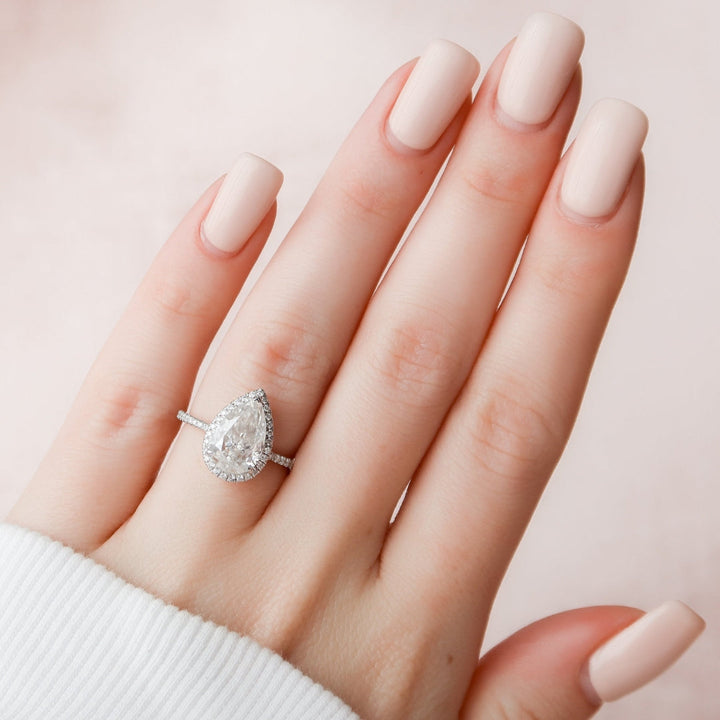 Moissanite 2.70 CT Pear Cut Diamond Art Deco Handmade Ring
