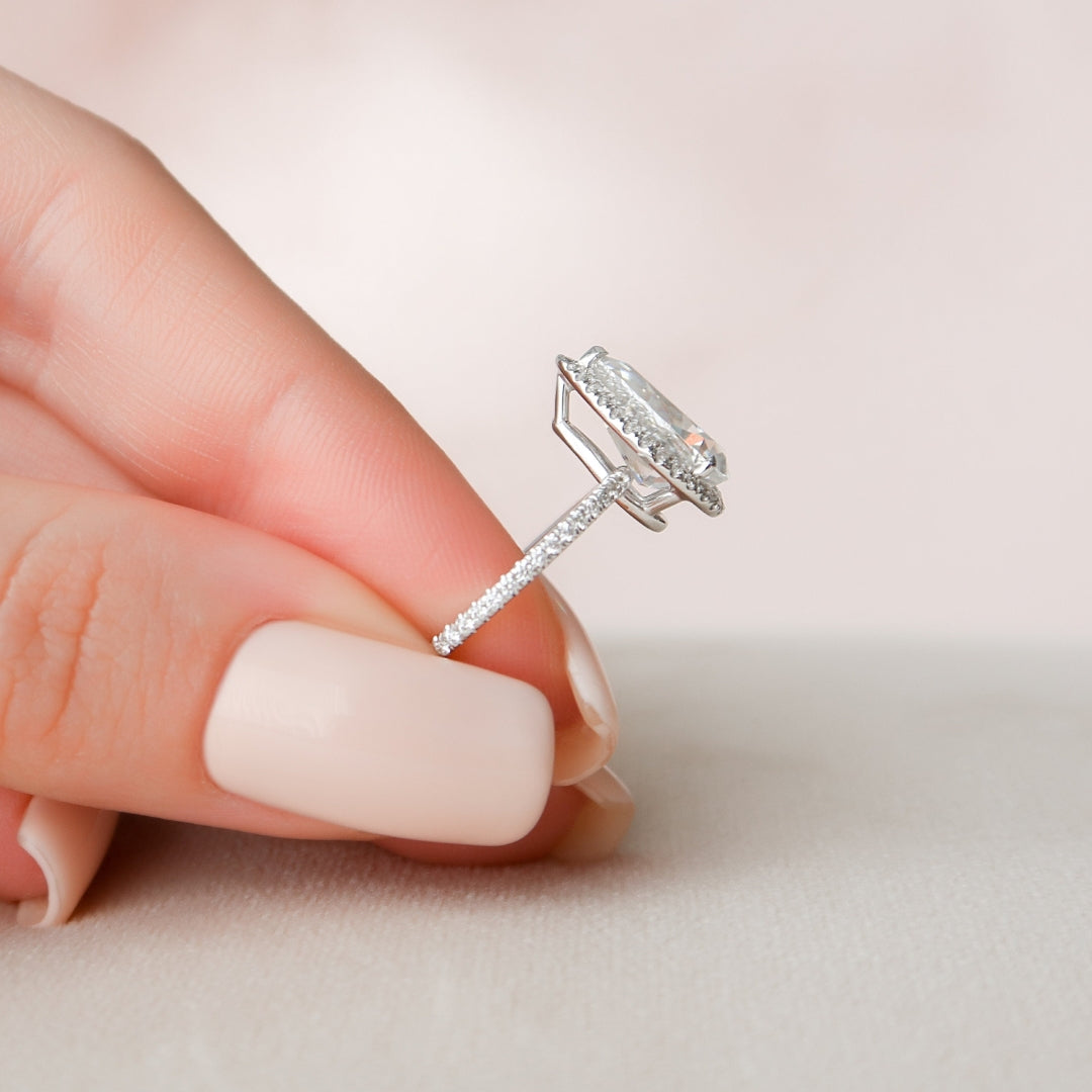 Moissanite 2.70 CT Pear Cut Diamond Art Deco Handmade Ring