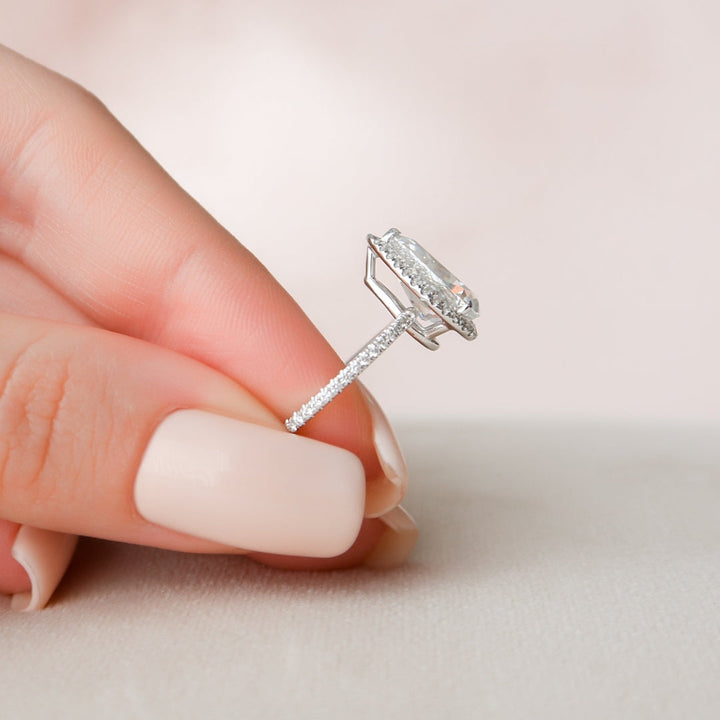 Moissanite 2.70 CT Pear Cut Diamond Art Deco Handmade Ring