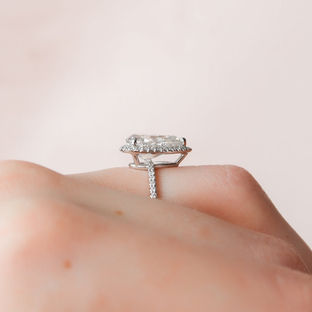 Moissanite 2.70 CT Pear Cut Diamond Art Deco Handmade Ring