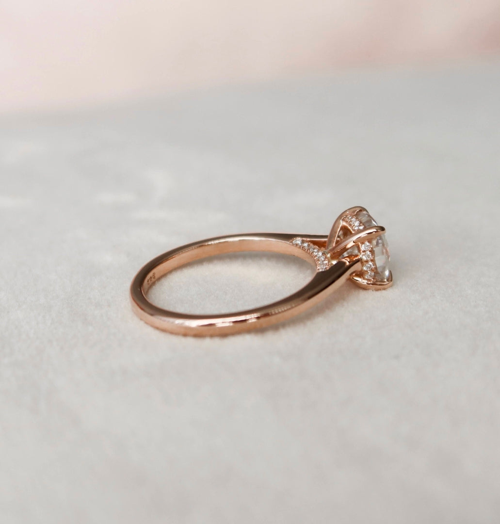Moissanite 2.00 CT Cushion Cut Diamond Brutalist Engagement Ring