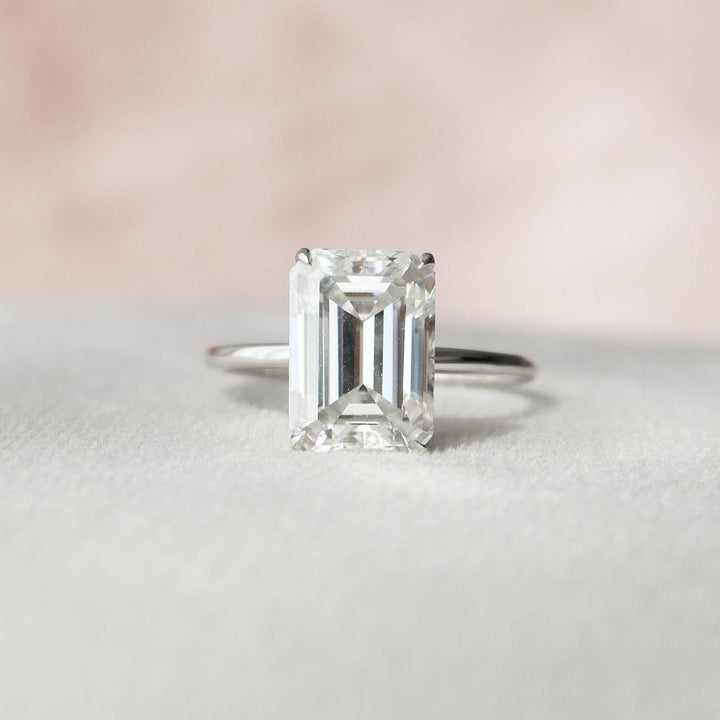 Moissanite 1.25 CT Emerald Cut Diamond Edwardian Wedding Ring