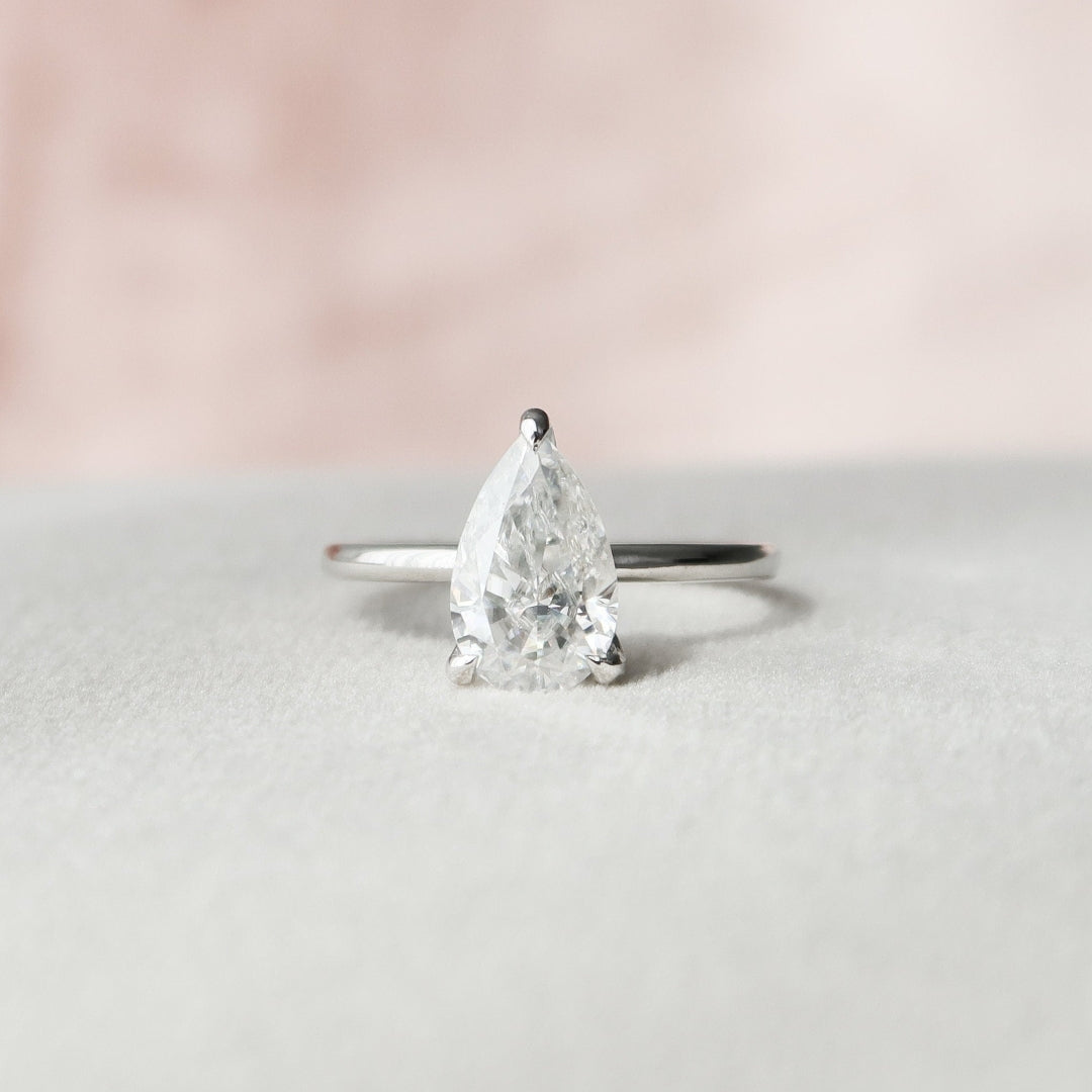 Moissanite 1.70 CT Pear Cut Diamond Gothic Anniversary Ring