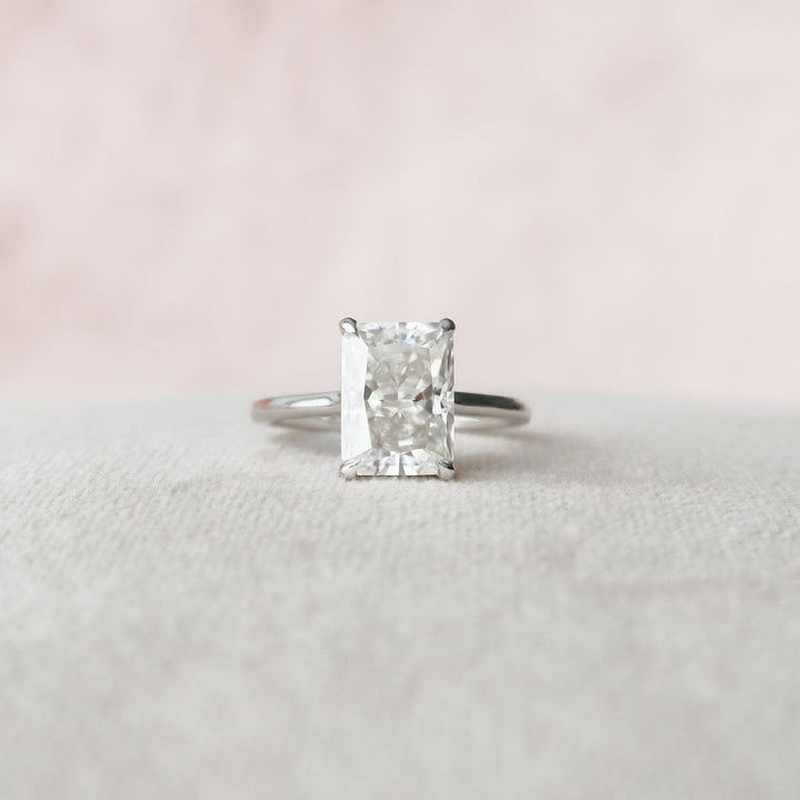 Moissanite 1.85 CT Radiant Cut Diamond Mid-Century Wedding Ring