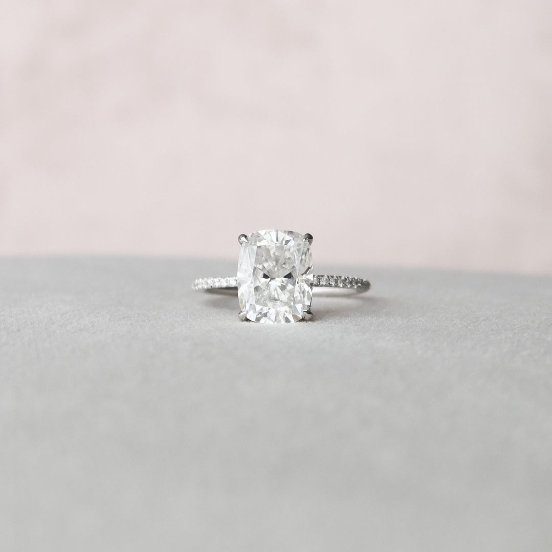 Moissanite 2.94 CT Cushion Cut Diamond Gothic Anniversary Ring