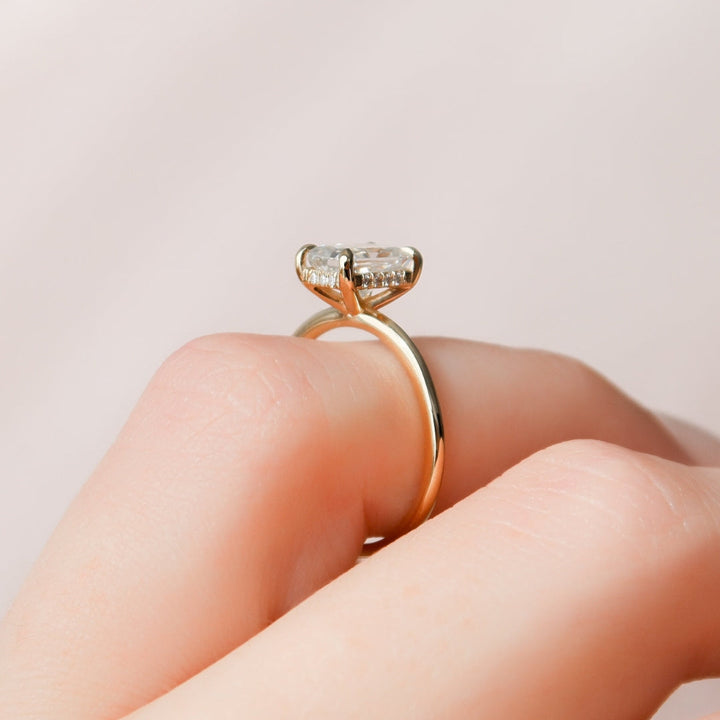 Moissanite 1.63 CT Radiant Cut Diamond Victorian Engagement Ring