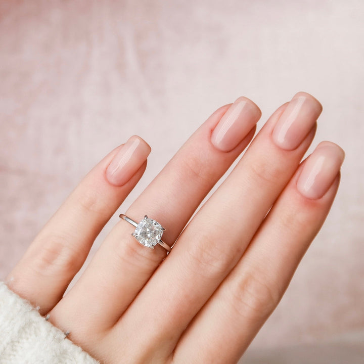 Moissanite 2.10 CT Cushion Cut Diamond Boho & Hippie Wedding Ring