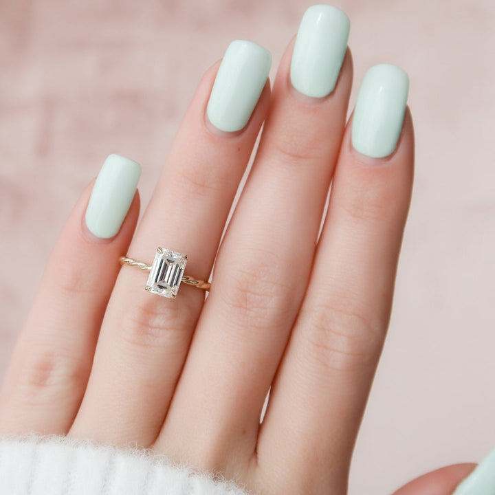 Moissanite 2.00 CT Emerald Diamond Gothic Wedding Ring
