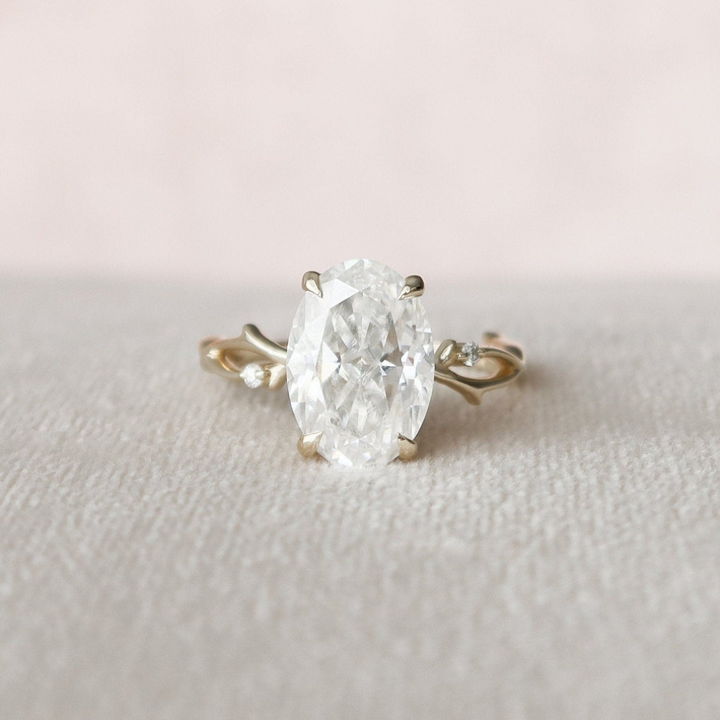 Moissanite 2.15 CT Oval Cut Diamond Edwardian Handmade Ring