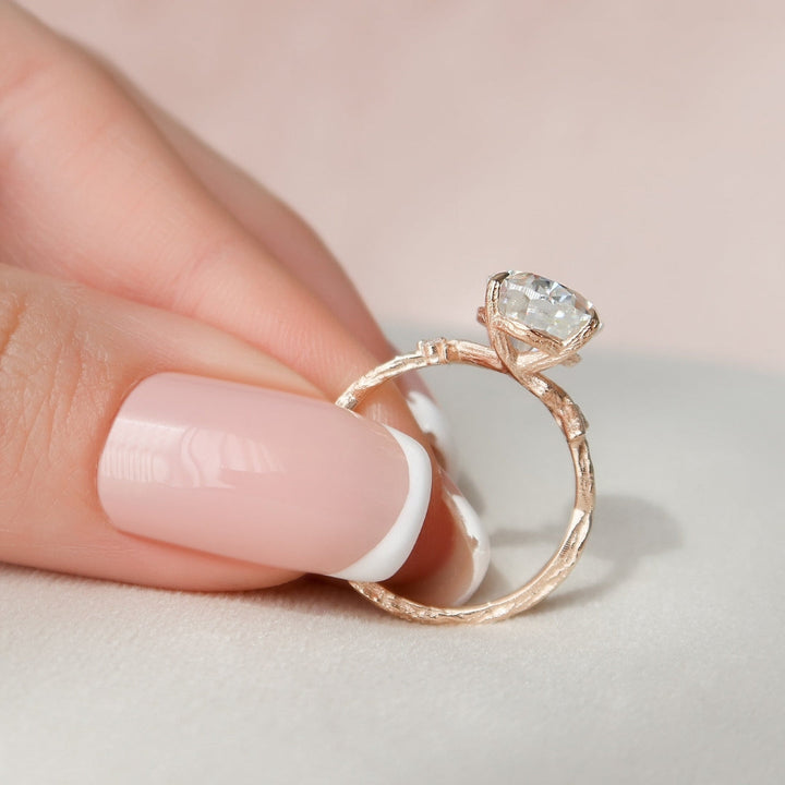 Moissanite 2.15 CT Oval Cut Diamond Edwardian Handmade Ring