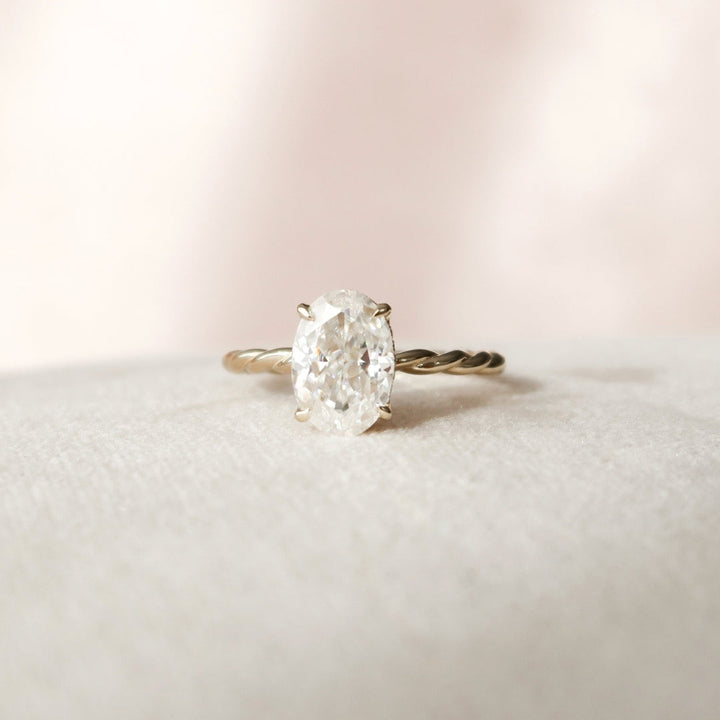 Moissanite 1.85 CT Oval Cut Diamond Minimalist Engagement Ring