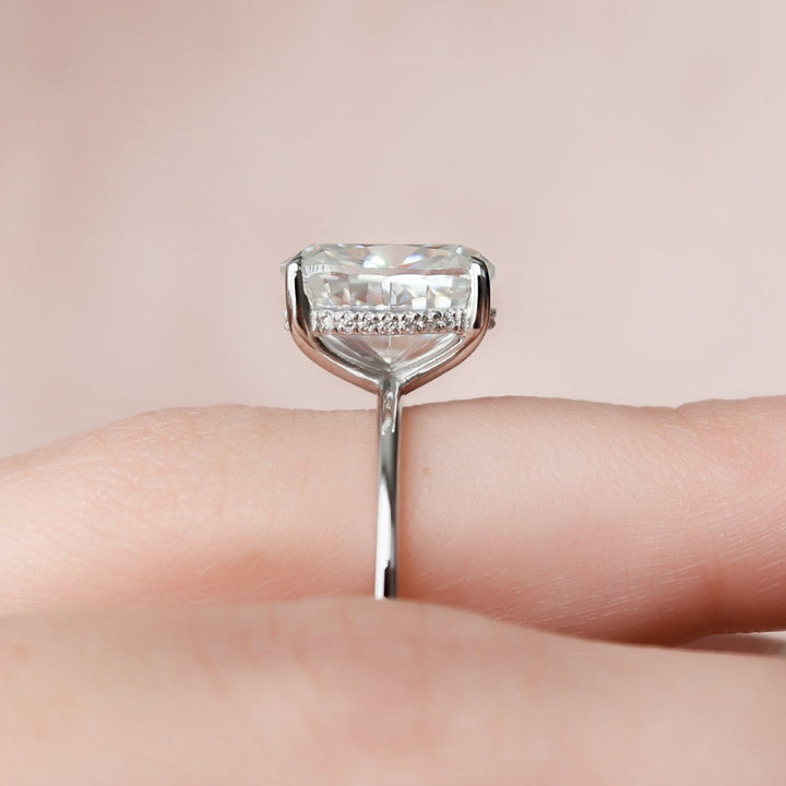 Moissanite 5.10 CT Cushion Cut Diamond Art Deco Handmade Ring