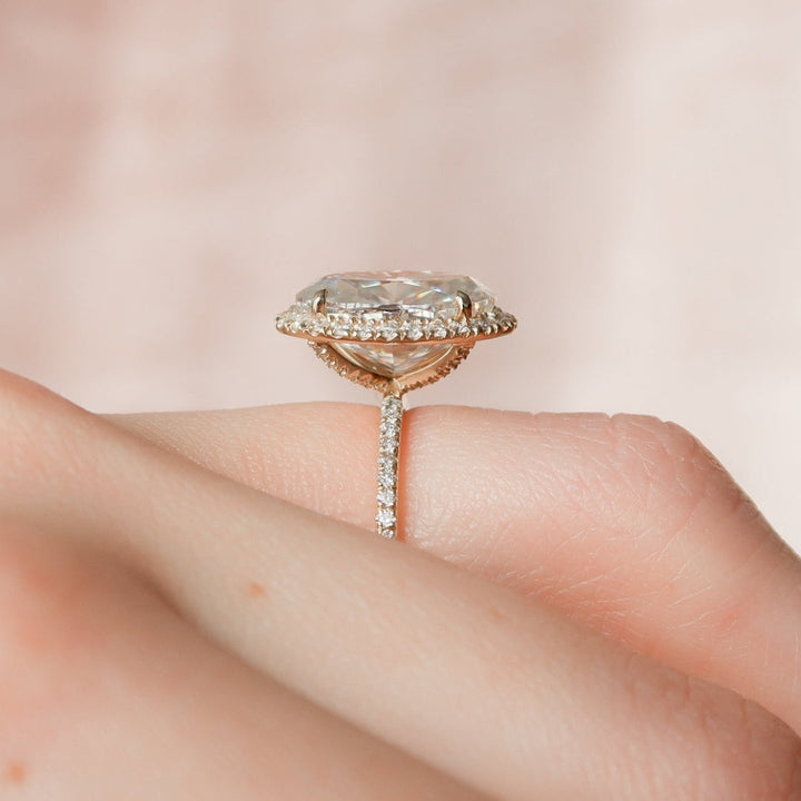 Moissanite 4.14 CT Oval Cut Diamond Victorian Handmade Ring
