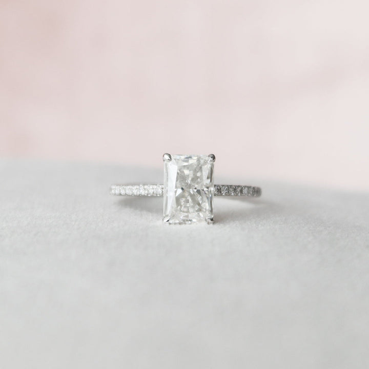 Moissanite 1.65 CT Radiant Cut Diamond Gothic Engagement Ring