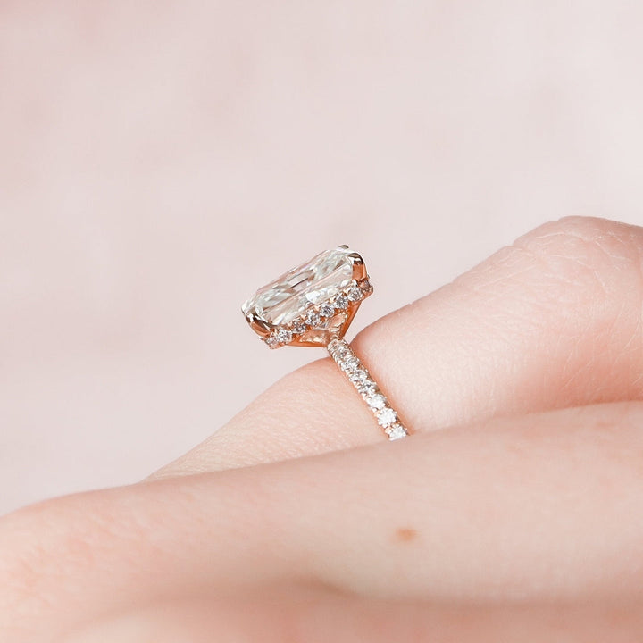 Moissanite 1.65 CT Radiant Cut Diamond Gothic Engagement Ring