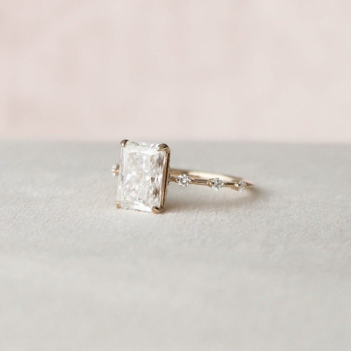 Moissanite 3.50 CT Radiant Diamond Mid-Century Anniversary Ring