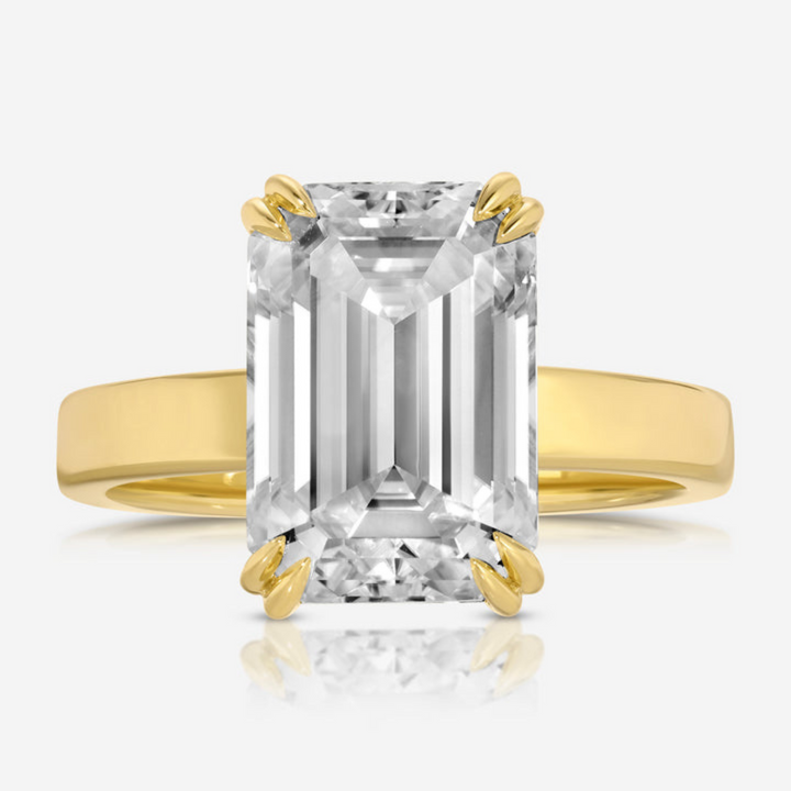 Moissanite 6.90 CT Emerald Cut Diamond Victorian Engagement Ring