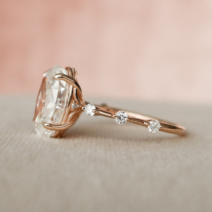 Moissanite 3.00 CT Oval Diamond Minimalist Wedding Ring