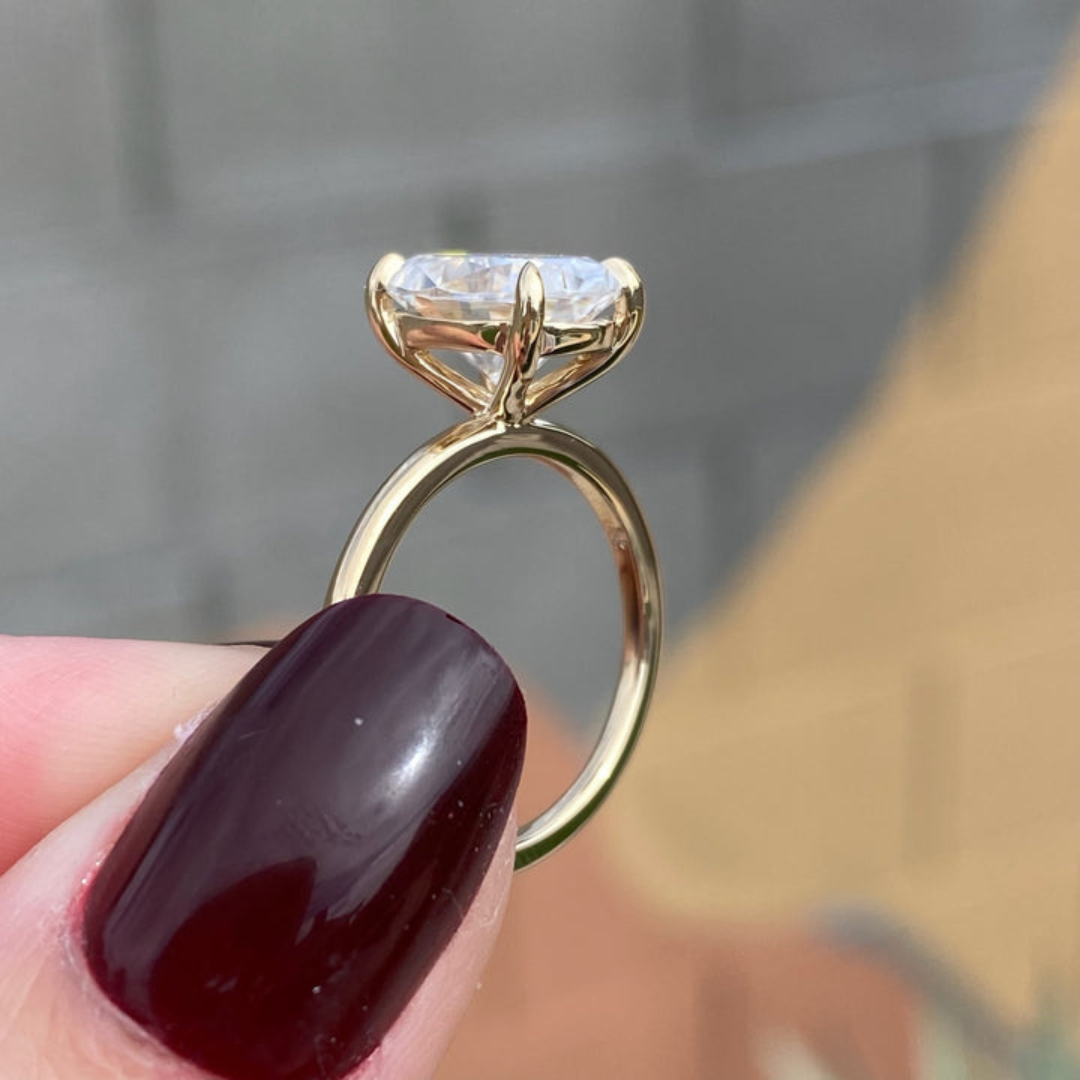 Moissanite 3.60 CT Oval Cut Diamond Minimalist Handmade Ring