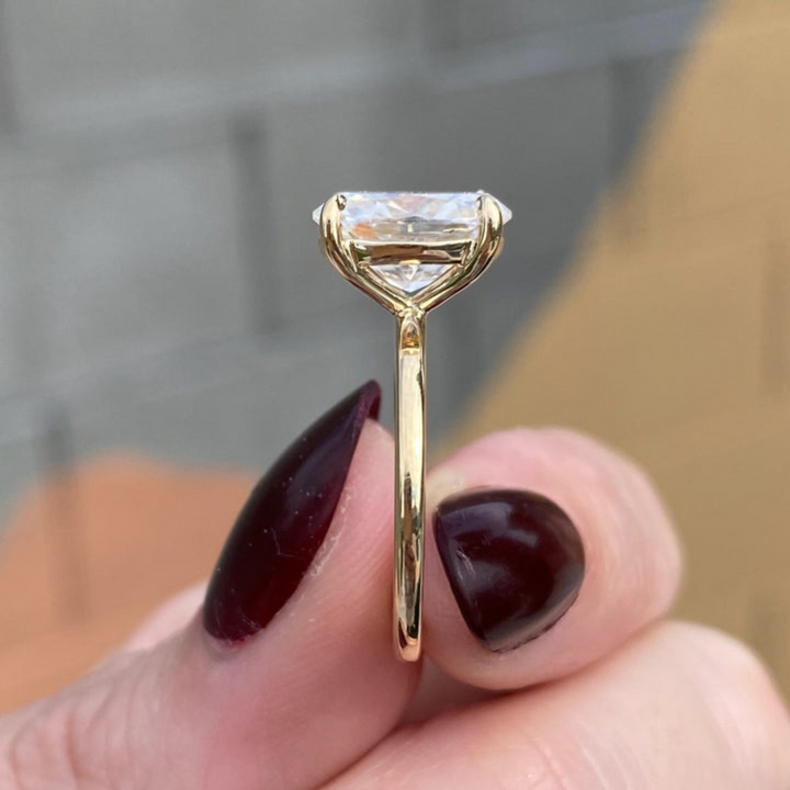 Moissanite 3.60 CT Oval Cut Diamond Minimalist Handmade Ring