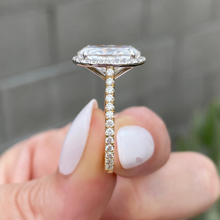 Moissanite 5.20 CT Oval Cut Diamond Avant Garde Wedding Ring