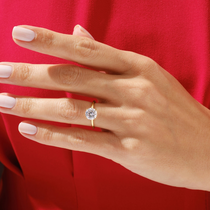 Moissanite 1.95 CT Round Cut Diamond Victorian Wedding Ring