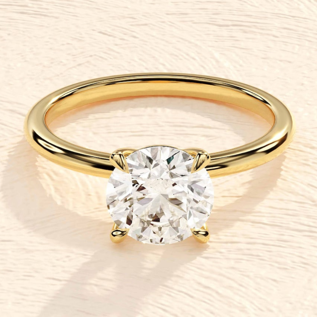 Moissanite 1.95 CT Round Cut Diamond Victorian Wedding Ring