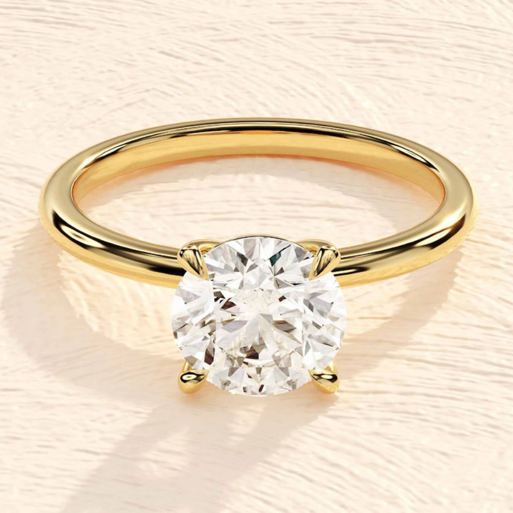 Moissanite 1.95 CT Round Cut Diamond Victorian Wedding Ring