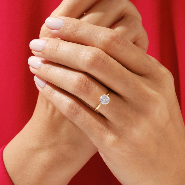 Moissanite 1.95 CT Round Cut Diamond Victorian Wedding Ring