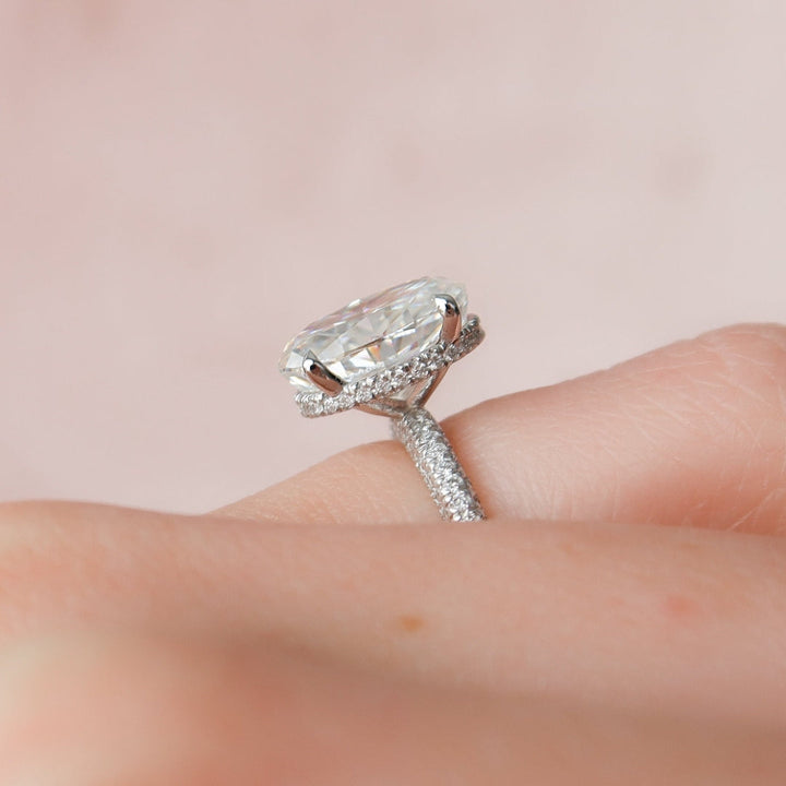 Moissanite 3.00 CT Oval Diamond Art Nouveau Wedding Ring