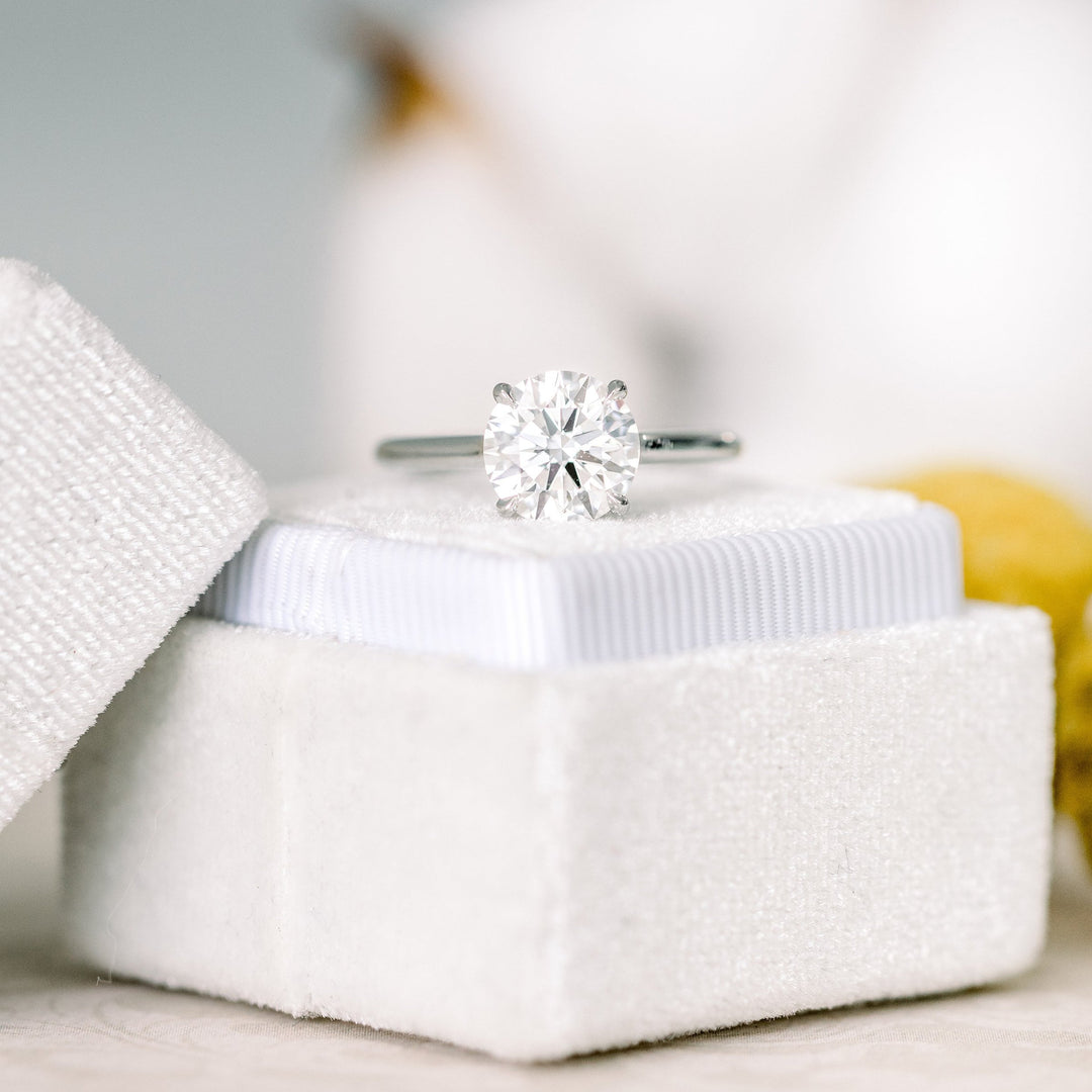 Moissanite 1.65 CT Round Cut Diamond Victorian Engagement Ring